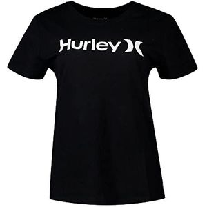 Hurley W OAO Crew T-shirt voor dames, zwart.