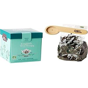 Biologische thee, mintgroen, Engels Tea Shop – losse origami, 80 g