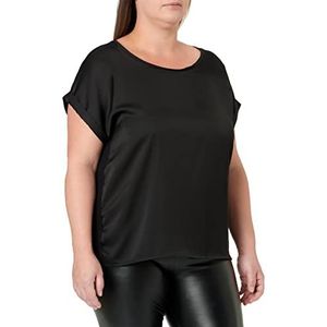 VILA EVOKED BY VILA Veelzijdig S/S Satin Top/Su/Cur-Noos T-shirt dames, zwart.