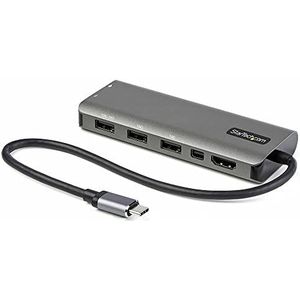 StarTech.com USB C Multiport Adapter - USB-C naar HDMI of Mini DisplayPort 4K 60Hz, 100W - 4-poorts 10Gbps USB Hub - Mini USB Type-C Docking Station - met 30,5 cm lange kabel
