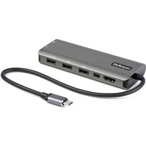 StarTech.com USB C multiport adapter - USB-C naar HDMI of Mini DisplayPort 4K 60Hz, 100W - 4-poorts USB Hub 10Gbps - Mini USB Type-C docking station - met 30,5 cm aangehechte kabel