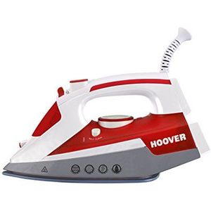 Hoover Ironjet TIM2500EU 011 stoomstrijkijzer, keramische plaat, 2500 W, stoomfunctie, zelfreinigend, wit/rood