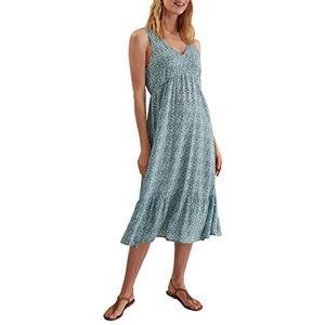 women'secret Robe midi pour femme à fleurs Turquoise, Imprimé Turquoise, L