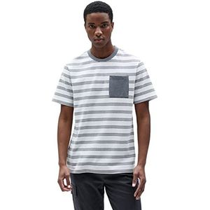 Koton T-shirt à manches courtes avec col rond pour homme, Gris à rayures (04 k), L