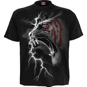 Spiral Mark of The Tiger T-shirt voor heren, korte mouwen, zwart, M, 100% katoen, regular/standaard pasvorm, zwart.