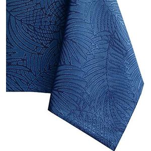AmeliaHome Tafelkleed, vlekbescherming, lotuseffect, wasbaar, waterafstotend, Gaia-patroon, donkerblauw, 150 x 150 cm