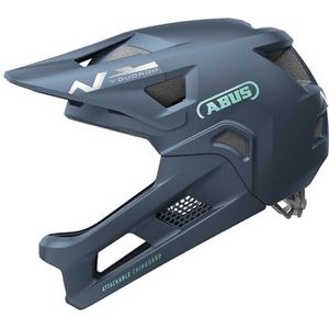 ABUS MTB YouDrop FF helm Fullface helm voor kinderen en jongeren voor de instap in de mountainbike met afneembare kinbescherming, blauw, maat S