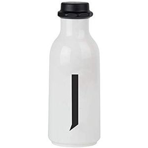 Design Letters Persoonlijke drinkfles wit (J) | BPA-vrij | 500 ml | Tritan in Scandinavisch design | waterdicht | vaatwasmachinebestendig | verkrijgbaar van A-Z