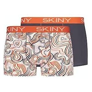 Skiny Egret Swirl Selection My Lace Boxershorts voor heren, verpakking van 2 stuks, maat M, Egret Swirl Selection