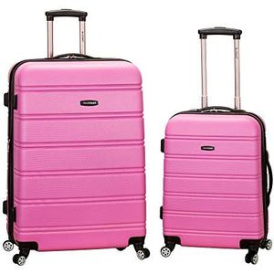 Rockland Melbourne Harde koffer met zwenkwielen, Roze, Melbourne Hardside Uitschuifbare koffer met zwenkwielen