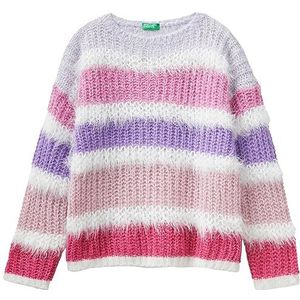 United Colors of Benetton Pull Filles et Filles, Rayures multicolores 66p, 130