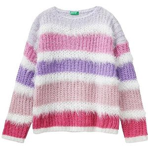United Colors of Benetton Pull Filles et Filles, Rayures multicolores 66p, 7 ans