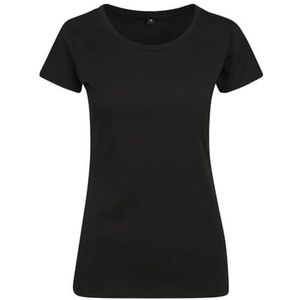 Build Your Brand Dames T-shirt Basic Top Dames Zwart Wit XS - 5XL, zwart.