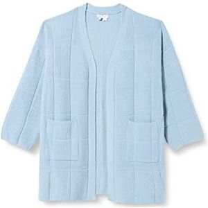 usha WHITE LABEL Cardigan en tricot ouvert pour femme, Bleu glacier, XL-XXL
