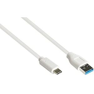 Good Connections USB 3.2 Gen.2-10Gb/s / 3A kabel - A naar USB-C™ - Premium koperen kabel - Wit - 1m