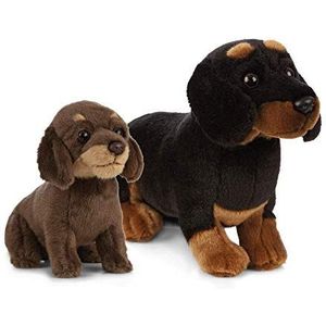 Living Nature AN484 pluche speelgoed voor honden en puppy's, spaniels, zwart/bruin, pakket