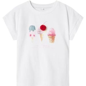 NAME IT Nmfjosephina Ss Top Box pour fille, Blanc éclatant., 116