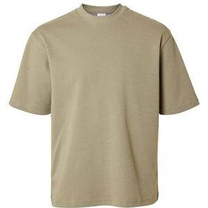 SELETED HOMME Slhlooseoscar Ss Noos T-shirt met ronde hals voor heren, Vetiver