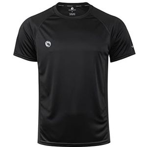 STARK SOUL Reflecterend sportshirt met korte mouwen, reflecterend sportshirt, ademend, sneldrogend, zwart.