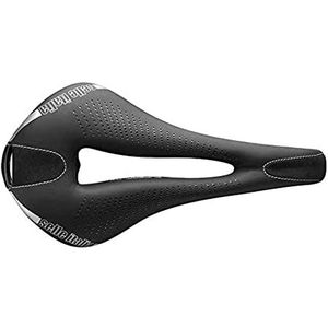 Selle Italia - Max FLITE Gel Superflow racefietszadel, frame TI 316 buis Ø 7, zadel Road Gran Turismo Fibra-Tek, comfort gel, schokdemper, zwart, L