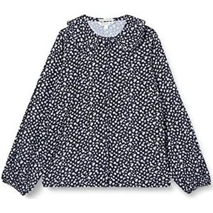 TOM TAILOR Meisjes blouse met opdruk, 30683 - navy offwhite flower allover, 104-110, 30683 - navy offwhite Flower allover