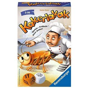Ravensburger 23391 - Kakerlakak, verzamelspel voor 2-4 spelers, kinderspel vanaf 5 jaar, compact formaat, reisspel, snackspel: worstelen - krabbeln - slim draaien!