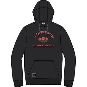 L1 Premium Goods Three Rose Sweatshirt met capuchon, dames, zwart, S, zwart.