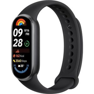 Xiaomi Smart Band 9 Activiteitenarmband, batterijduur tot 21 dagen, AMOLED-display met vernieuwingsfrequentie van 60 Hz, hartslagsensor, zwart