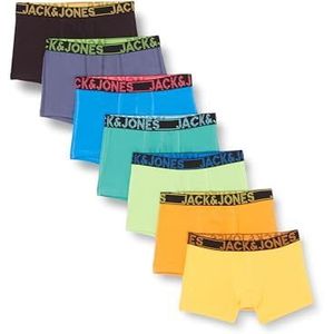 Jack & Jones Jacbill Solid Trunks Boxershorts voor heren, 7 stuks, Geel - Oranje - Groen - Blauw - Grijs - Zwart - Roze