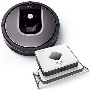 iRobot Roomba 960 & Braava 390t Dweilrobot Set: Roomba zuigt en veegt Braava af - Hoge reinigingsprestaties op alle vloeren - Ideaal voor dierenharen en grote ruimtes - App-besturing