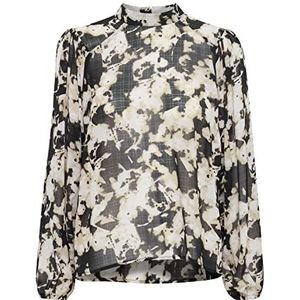 ICHI Huwuga LS blouse, 194008/zwart, 40 (3 stuks) dames, 194008/zwart, 38, 194008/zwart