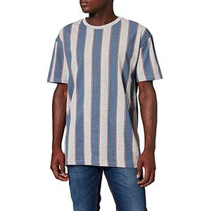 Urban Classics Bedrukt T-shirt voor heren met strepen, Vintage blauw.