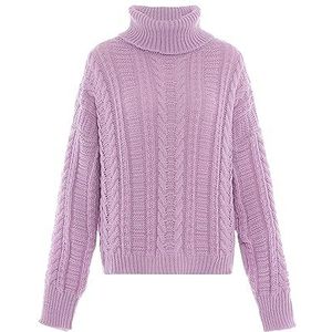 Aleva Dames elegante coltrui met lange mouwen polyester lavendel maat XL/XXL trui sweater, lavendel, XL, Lavendel