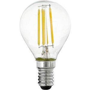 EGLO Ledlamp E14, dimbaar in fasen, klassieke lamp, voor retroverlichting, 4 watt (komt overeen met 40 watt), 470 lumen, warm wit, 2700 kelvin, Edison-gloeilamp P45, diameter 4,5 cm