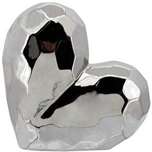 Sagebrook Home Zilver keramisch hart L x 8,3 cm B x 19,5 cm H