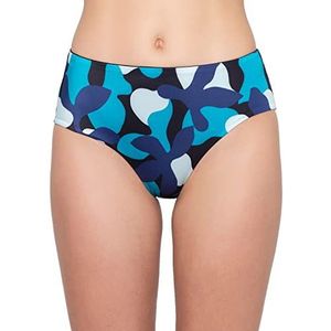 sloggi Shore Flower Horn Mid Waist Bikinibroek voor dames, Blauw - Dark Combinatie