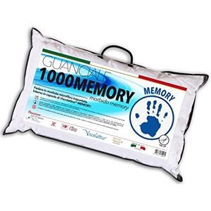 V.I.P. 1000 Memory kussen 45 x 75, zeer ademend, zacht en antibacterieel behandeld met ultrasone gewatteerde kussensloop en geselecteerde visco-elastische chipvulling, gemaakt in Italië