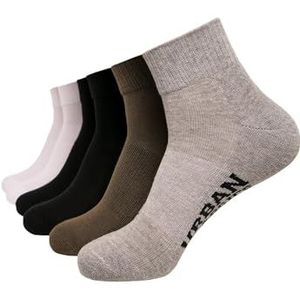 Urban Classics Uniseks sokken, zwart/wit/grijs/olijf.