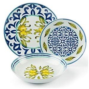 Excelsa Amalfi Diner Set, 18 Stuks, Porselein Tafelservice voor 6 personen