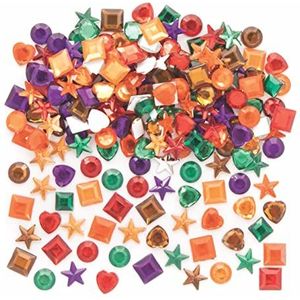 Baker Ross FE628 sieraden, zelfklevend, motief: herfst, 200 stuks, strass-stenen voor kinderen, sieraden, stickers, handwerk, voor kinderen