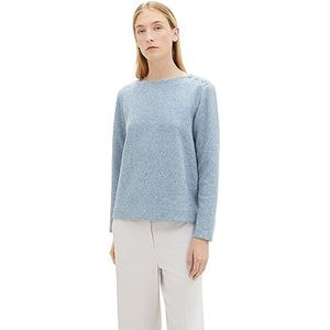 TOM TAILOR Dames sweatshirt met geribbelde structuur, 12391 - Lichtblauw gemengd