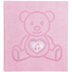 Exacompta - Ref. 16566E - Fotoalbum Teddy Bear - 300 foto's 10 x 15 cm - 60 witte pagina's met kristallen bladen - Formaat 29 x 32 cm - Omslag van roze gestructureerd papier - Effect van twee materialen