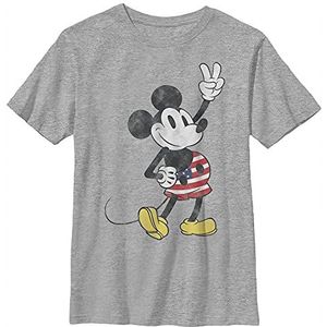 Disney Mickey And Friends American Pants Micky Boy T-shirt, grijs gemêleerd, Athletic XS, Athletic grijs gemêleerd