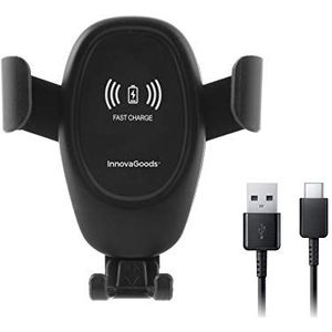 InnovaGoods® Mobiele telefoonhouder met draadloze oplader voor de auto van Wolder, laadt je telefoon draadloos op tijdens het rijden, met een vermogen van 10 W, ideaal voor in de auto.