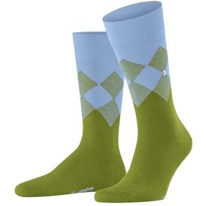Burlington Hampstead heren ademende sokken duurzaam biologisch katoen fantasie argyle patroon platte teennaad voor dagelijks leven werk eenheidsmaat cadeau-idee 1 paar, Groen (Moss 7482)