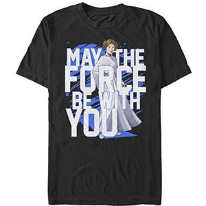 Star Wars Force Stack Leia Organic T-shirt met korte mouwen, zwart, M, SCHWARZ