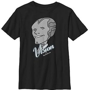 Marvel T-shirt met korte mouwen voor jongens, normale pasvorm, zwart.