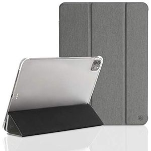Hama Beschermhoes voor iPad Pro 2020 12,9 inch (12,9 inch) met standfunctie, achterzijde transparant, magneetsluiting met automatische slaap/wake-functie, grijs