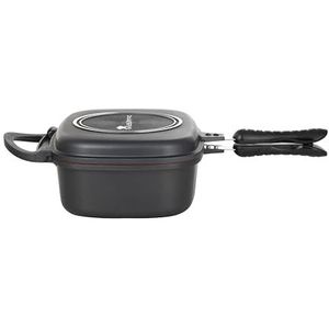 BERGNER Dubbele grillpan, 30 x 24 x 12 cm, van gegoten aluminium met deelbare behuizing Masterpro