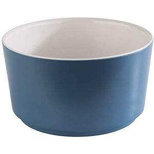 APS Happy Buffet schaal van melamine, rond, diameter 13 cm, hoogte 7 cm, inhoud 0,6 l, wit/blauw